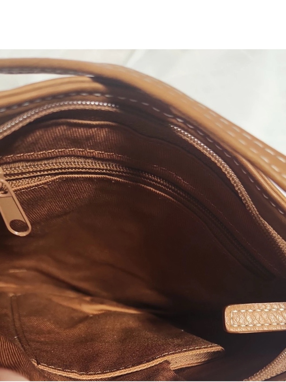 Fossil Brown Leather Crossbody with Colorful Floral Embroidery - Picture 9 of 9